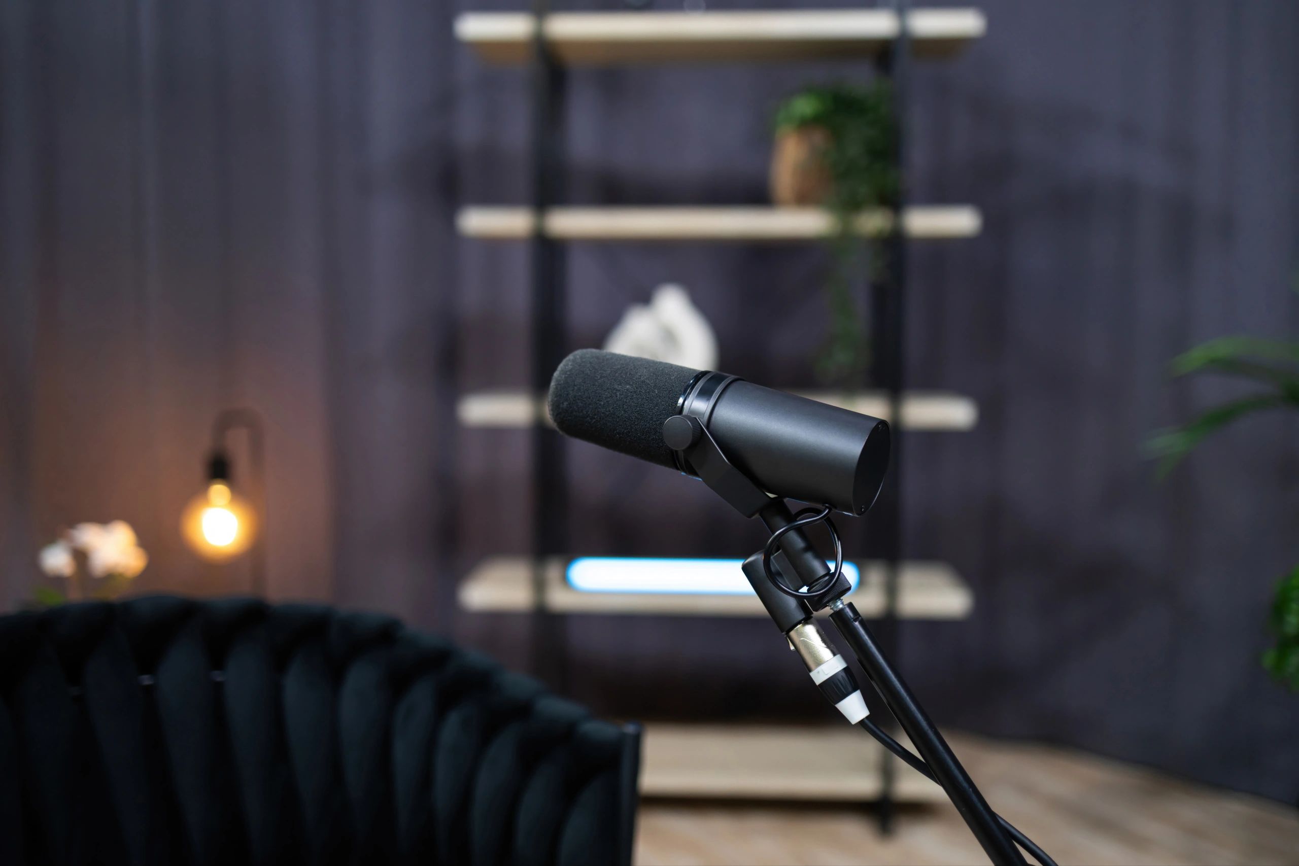 Podcast microphone ready for recording